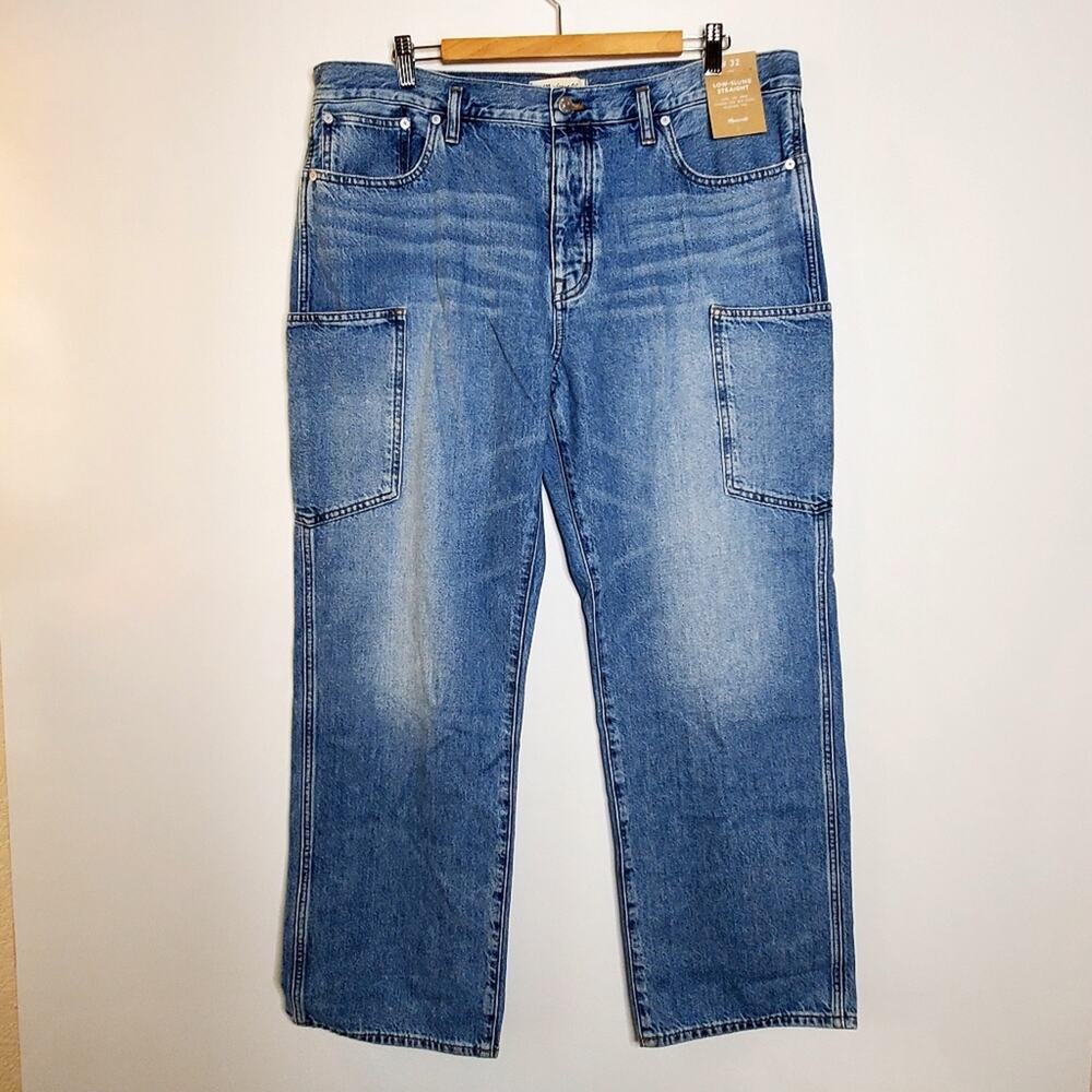 Madewell Low-Slung Straight leg denim jeans in Hillswick Wash NWT Size 32